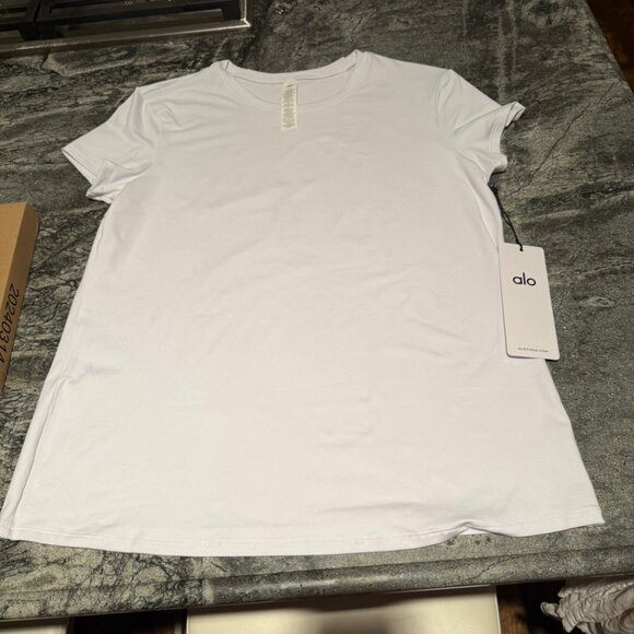 Alosoft Finesse Tee in WHITE size LARGE NEW WITH TAGS NWT - Picture 4 of 6